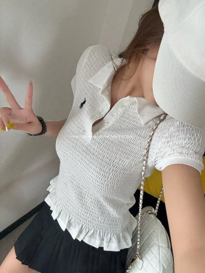 Polo小馬花邊上衣5