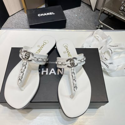 小香夾腳扣鏈條人字拖鞋11