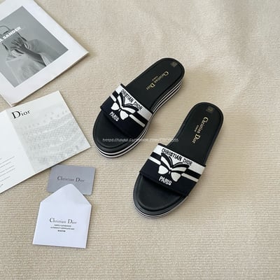 DIOR小厚底條紋拖鞋5
