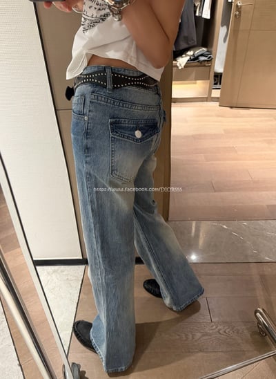  顯瘦微喇牛仔褲(送皮帶)4