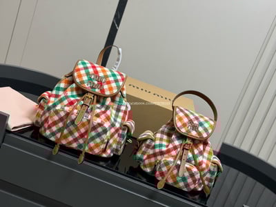 Miu Miu格紋泰迪後背包12