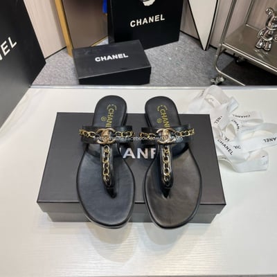 小香夾腳扣鏈條人字拖鞋12