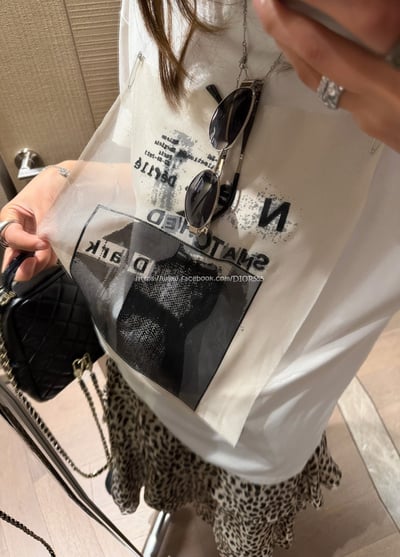 網紗印花短袖T 3