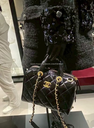 小香黑金褶皺保齡球包2