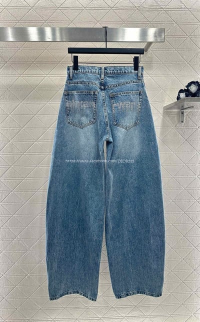 AW高腰褶皺牛仔彎刀褲9