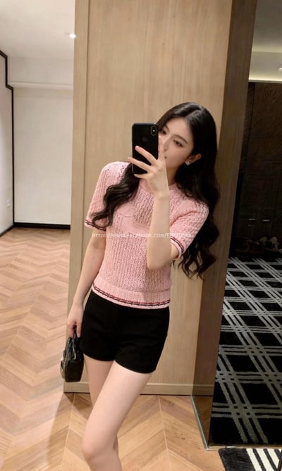 TB小狗鏤空針織上衣3