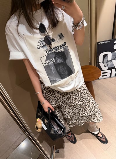 復古豹紋雪紡裙6