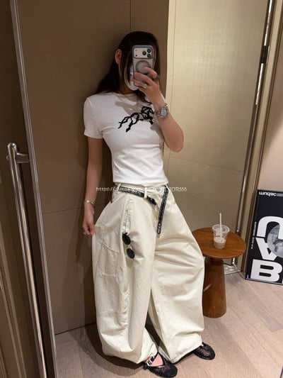 高腰闊腿彎刀褲5