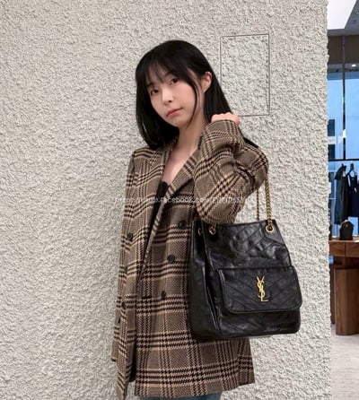 YSL Niki黑金油蠟皮鏈條包2