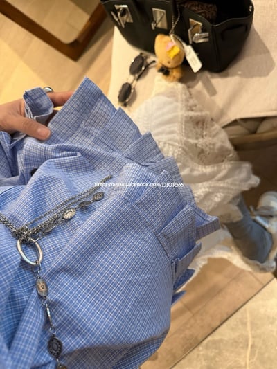  格子花邊襯衫11