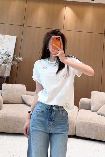 小香燙鑽雙C滿印珍珠上衣 7