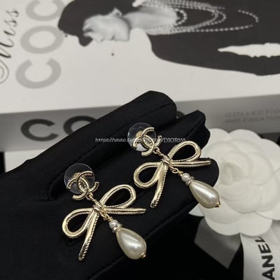 小香大蝴蝶結珍珠耳環6