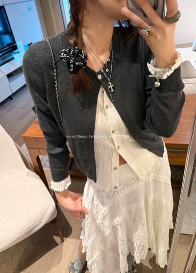 假兩件針織小外套10