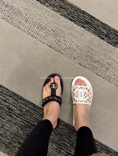 小香夾腳扣鏈條人字拖鞋3