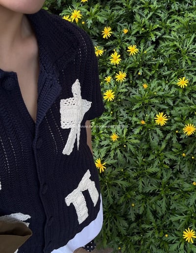 蝴蝶結針織短袖上衣8