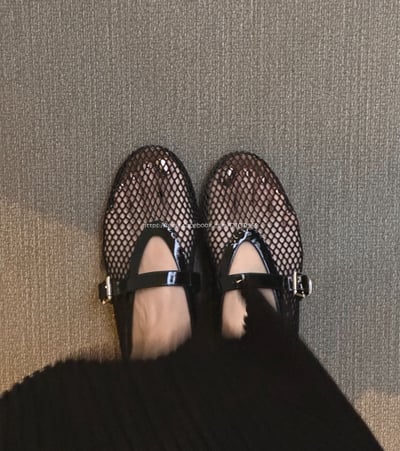 𝗔𝗟𝗔𝗜𝗔漁網鑽面芭蕾舞鞋13
