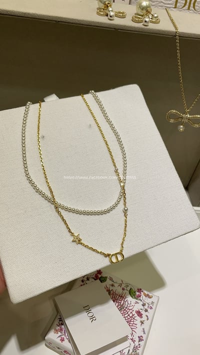 𝐃𝐢𝐨𝐫 金色CD滿鑽星星珍珠項鍊5