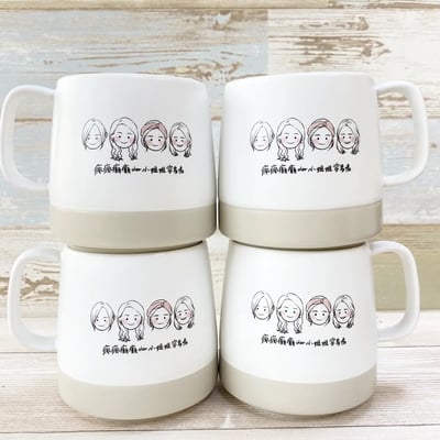 【客製化似顏繪】Ｑ版小頭_六色磨砂杯+杯墊組3