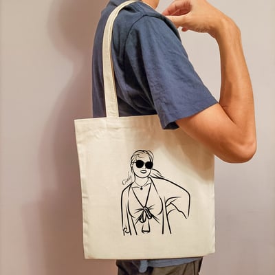 【客製化似顏繪】你也可以變網美＿帆布手提背袋2