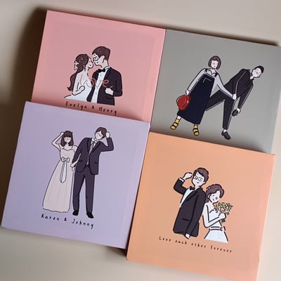 【客製】彩色簡約萌萌頭像＿無框畫_附贈手機桌布1