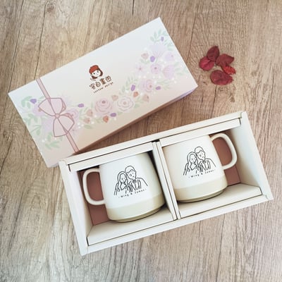 【客製化似顏繪】簡約萌萌像_情侶對杯_情人節禮盒_附贈手機桌布6