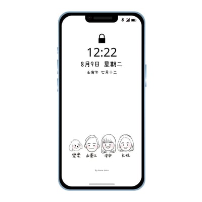 【客製化似顏繪】Ｑ版小頭_手機桌布2