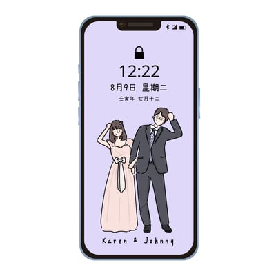 【客製】彩色簡約萌萌頭像＿無框畫_附贈手機桌布6