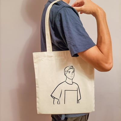 【客製化似顏繪】你也可以變網美＿帆布手提背袋8