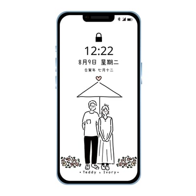 【客製化似顏繪】簡約萌萌愛情傘＿點心盤(6.5吋骨瓷盤)3