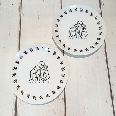 【客製化似顏繪】簡約萌萌頭像＿點心盤(6.5吋骨瓷盤)5