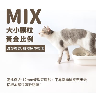 【體驗組】汪喵星球Dog Cat Star 益生菌消臭無痕砂（條型豆腐砂＋木薯砂） 2.4kg5