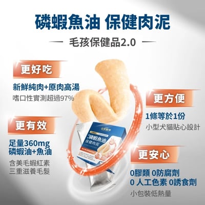 Heromama【毛掌醫學】亮毛磷蝦魚油 保健肉泥 | 爆毛神器 犬貓適用10
