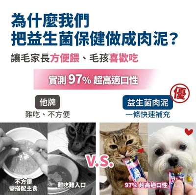 【毛掌醫學】益生菌 保健肉泥 | 寵物腸胃保健 軟便剋星 貓狗適用4