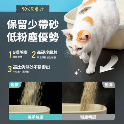 怪獸部落 費洛蒙快樂貓砂｜木薯混砂 (+豆腐砂)9