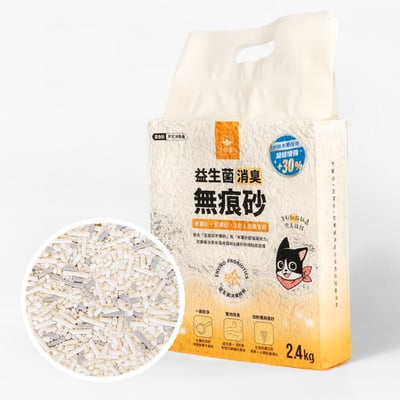 【體驗組】汪喵星球Dog Cat Star 益生菌消臭無痕砂（條型豆腐砂＋木薯砂） 2.4kg1