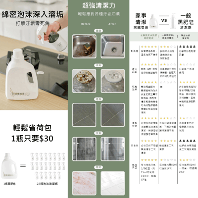 水魔素 【除垢超升級】萬用清潔黑肥皂液900ml【防蟑Ｘ浴室Ｘ廚房】4