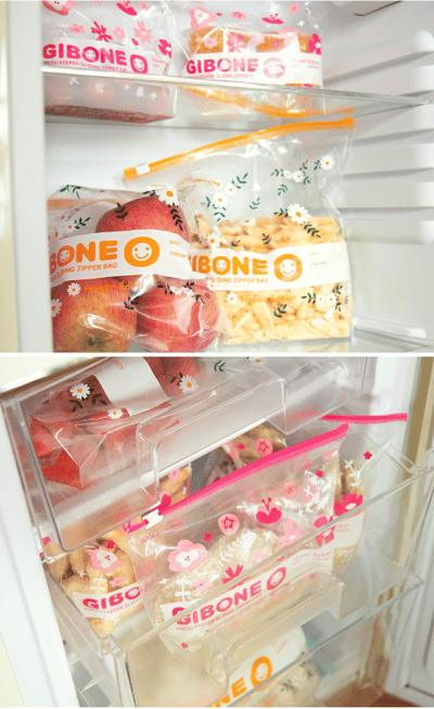 GIBONE 滑軌式夾鏈袋花朵款 出國收納袋收納小物收納玩具食物密封袋5