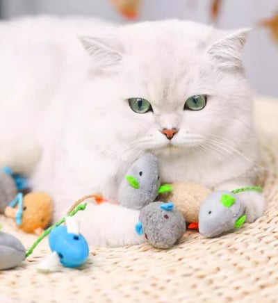 貓薄荷絨毛小老鼠 寵物玩具 貓咪小老鼠玩具5