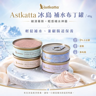 astkatta 冰島無穀補水布丁罐｜40g 貓罐頭1