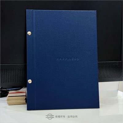 鉚釘式（皮革封面＋公版打凹）－整本印製1