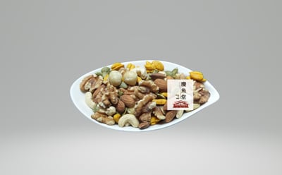 【慶魚堂】薑黃綜合堅果，(杏仁果、核桃仁、夏威夷豆、青仁黑豆 、薑黃杏仁條、腰果 、南瓜籽〈全素〉3