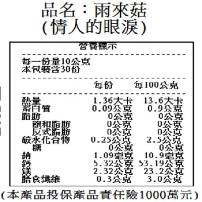 乾燥雨來菇(情人的眼淚)(農檢381零檢出、無毒、無農藥、無化肥食材。)16