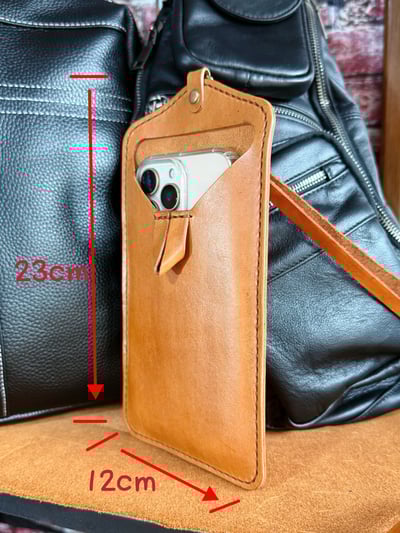 時尚手機皮套-附牛皮頸掛背帶9