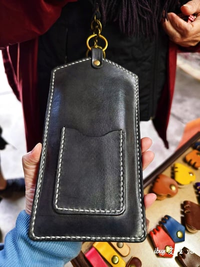 時尚手機皮套-附牛皮頸掛背帶8