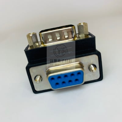 RS232 9公/9母 90度轉接頭 (母頭螺絲) 大邊朝裡      2