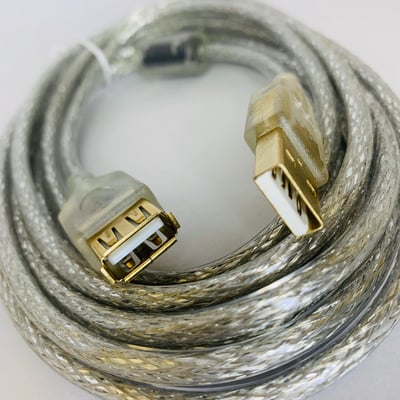 USB 2.0 A公-A母 鍍金頭透明延長線 (3米)1