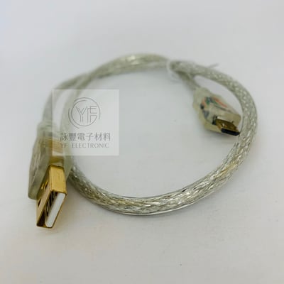 A公 /Micro B公透明鍍金線(20cm)   1