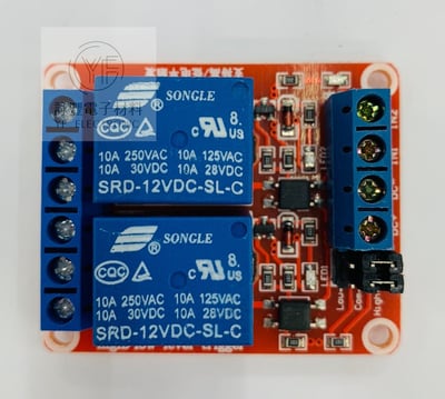 12V 2路繼電器驅動板 高低電平驅動1