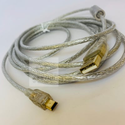 USB A公-迷你5PIN鍍金透明線 (3米)1