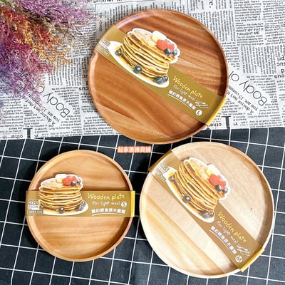 晶瓚－簡約輕食和風圓木盤（大／中／小／迷你）1